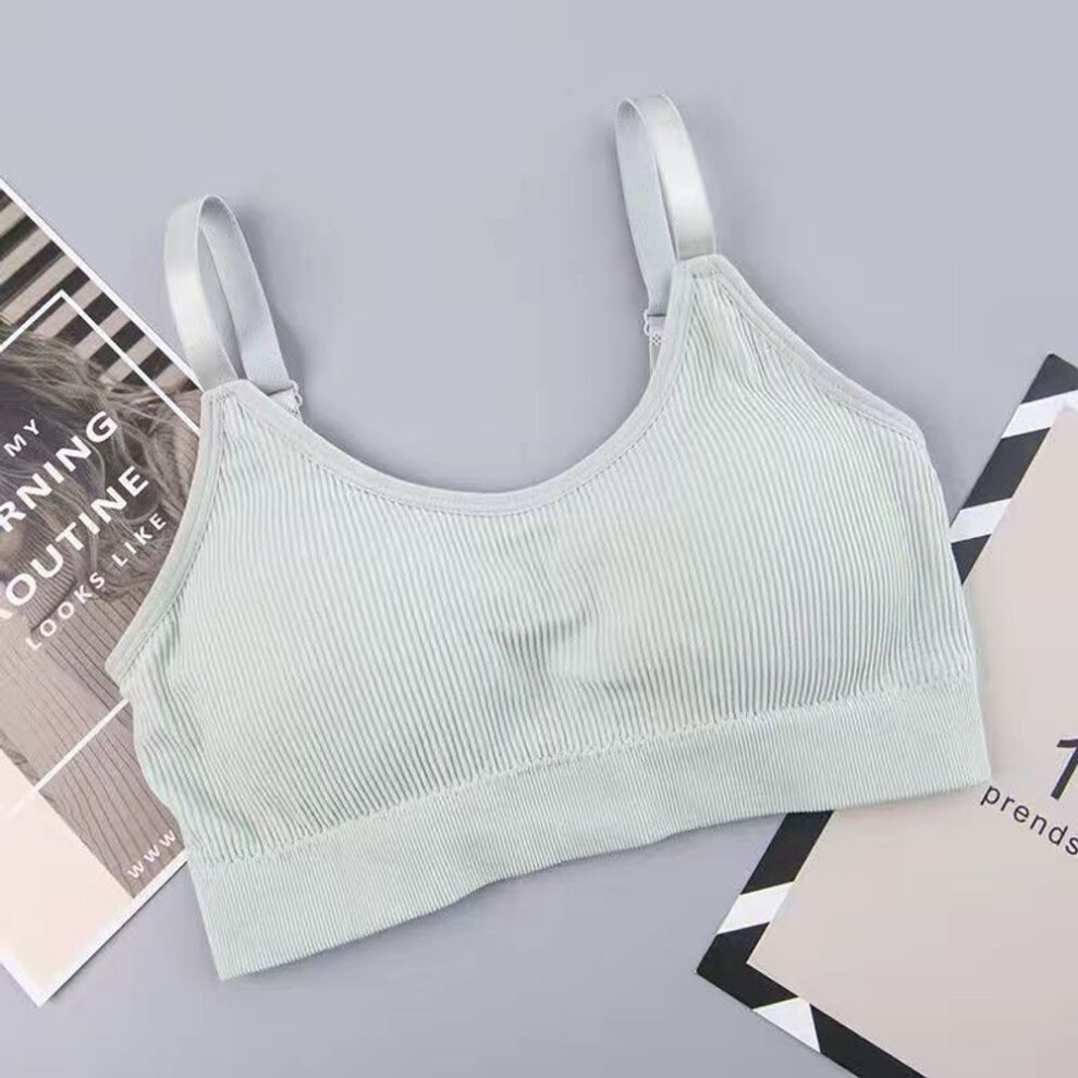 (grey, one size) Tops For Woman Knitted Sexy Crop Tops Halter Tank Top Women Built In Bra Camis Sleeveless Strap Vest Underwear Sports Bra Ladies