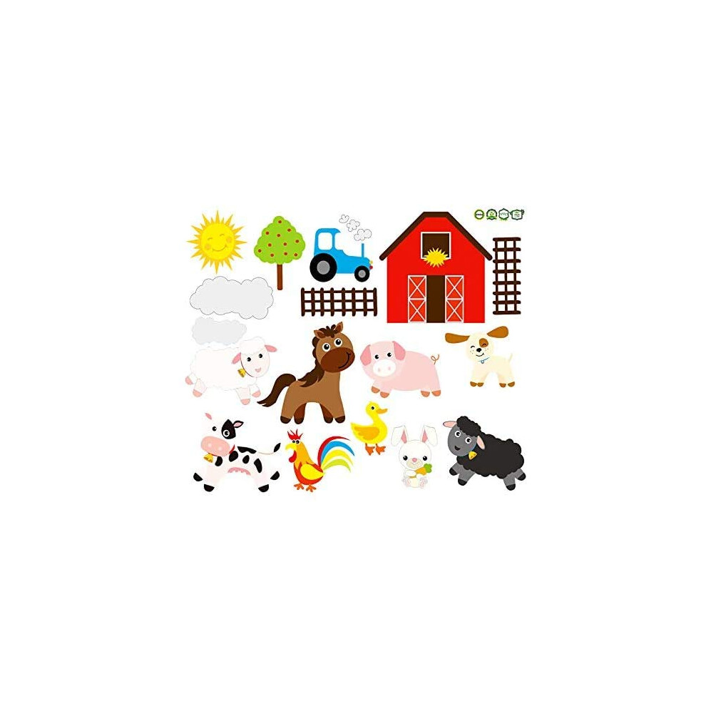 iMagitek Farm Animal Friends Wall Decals Stickers Decor for Baby Boy N