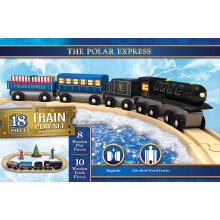 Ensemble de train en bois MasterPieces - Le Polar Express, 18 pi?ces, couleur d'?quipe, jouet ?ducatif pour enfants.