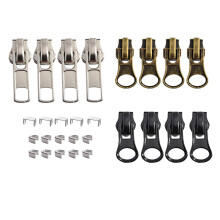 Meikeer 12 Peças Kit de Reparação de Zíper #5 Deslizadores Preto, Bronze e Prata