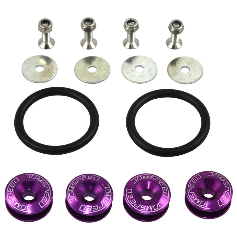 Jdmspeed Universal Cnc Billet Bumper Trunk Quick Release Fastener Kit Purple 713803813219