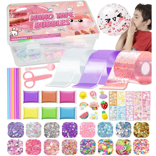 Jimcii 64 PCS Nano Tape Bubble Bubbles Kit for Kids  Nano Tape Bubbles