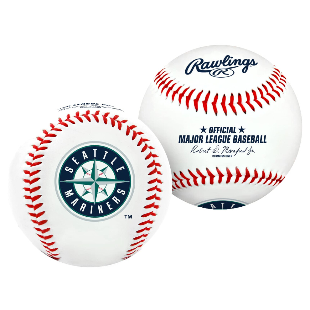 Rawlings MLB Seattle Mariners Team Logo Baseball  Official  White