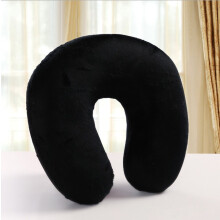 (Black) Foam Memory Pillow Neck U Shape Headrest Car Flight Travel Cushion Soft Nursing