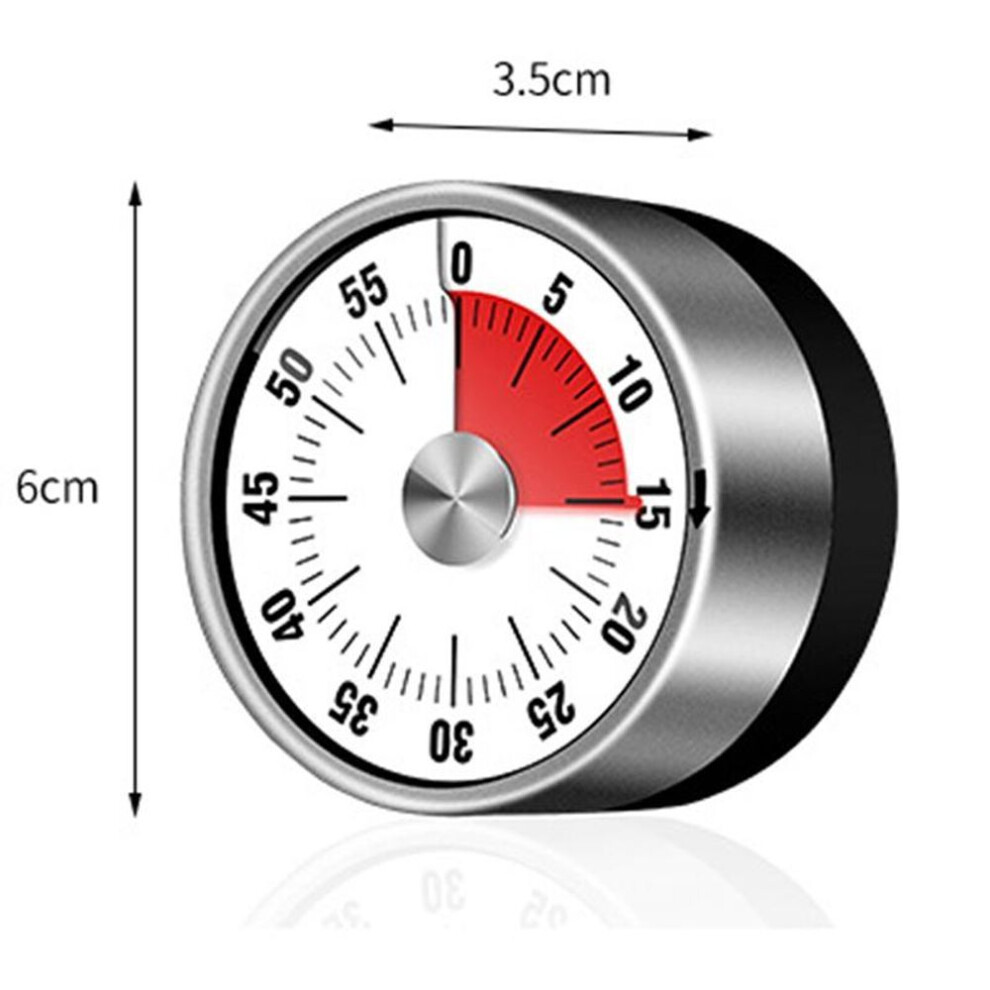 (white, 1pcs) Mechanical Kitchen Timer 60 Minute Clock Timer With Loud Alarm Magnetic Clock