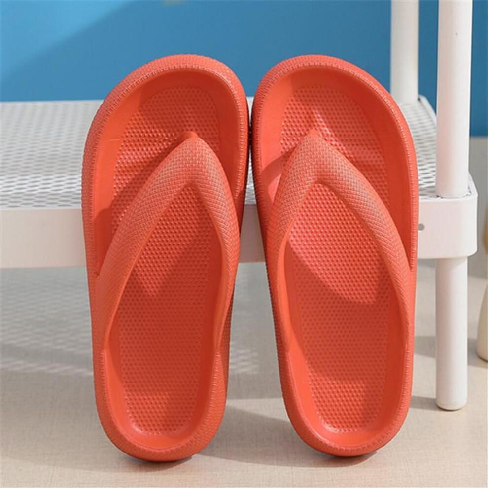 (orange, 40/41) Flip Flops Summer Casual Thong Slippers Outdoor Beach Sandals Eva Flat Platform Comfy Shoes Women Couple Thick Soled
