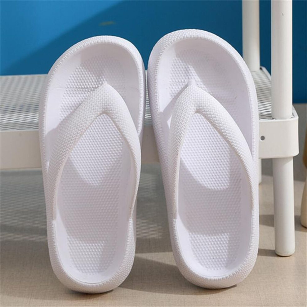 (white, 44/45) Flip Flops Summer Casual Thong Slippers Outdoor Beach Sandals EVA Flat Platform Comfy Shoes Women Couple Thick Soled