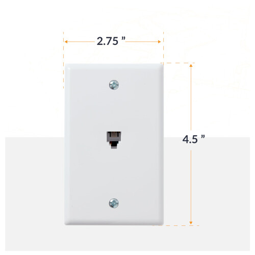 Newhouse Hardware White Surface Phone Jack Plate 1-pakkaus 1