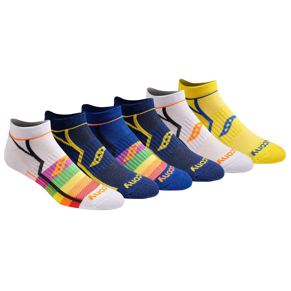 Saucony Mens Multi-Pack Bolt Performance comfort Fit No-Show Socks  Br
