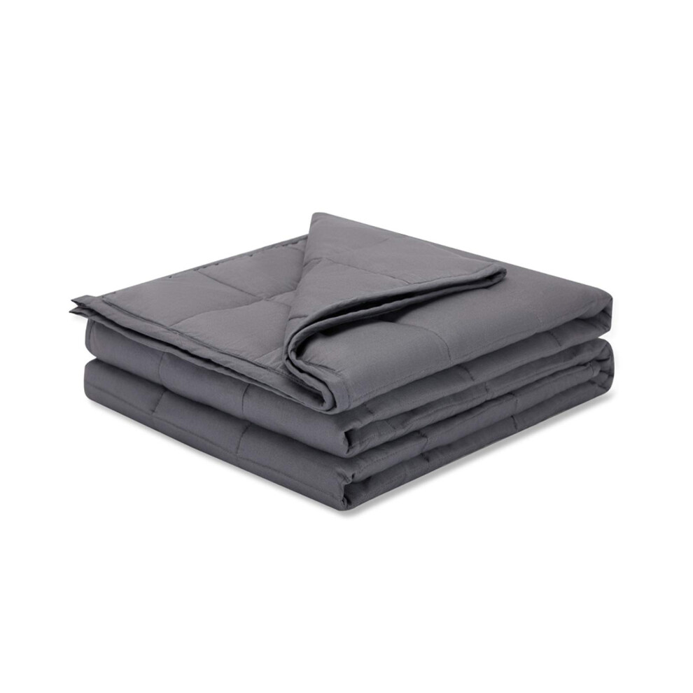 Couverture lestée rafraîchissante Weighted Idea Queen Size 20 lb pour adulte 60 po x 80 po (tissu doux et respirant gris foncé) avec perles de ve