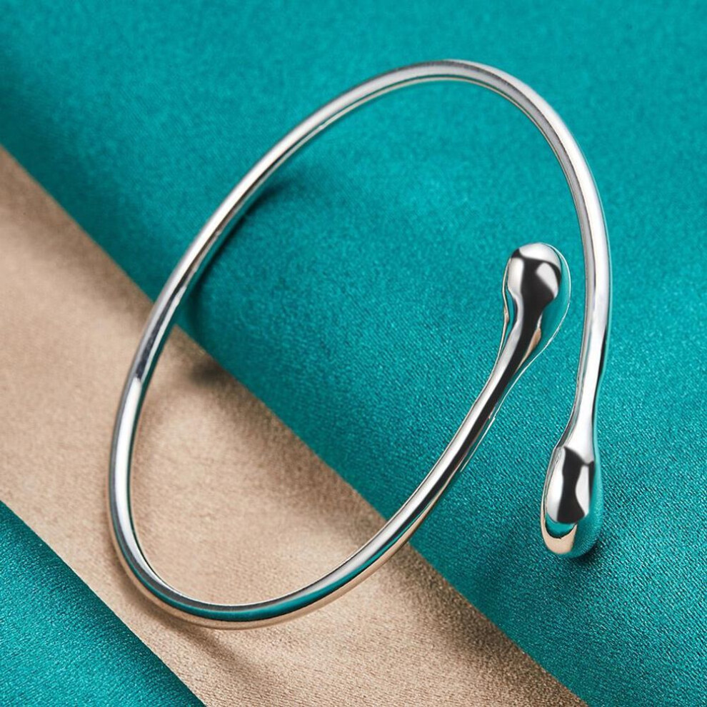 925 Sterling Silver Water Drop Adjustable Bracelet Bangles For Women Fashion Jewelry