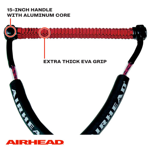 Airhead Trick Handle Wakeboard Rope  4 Sections  75-Feet  Red 1