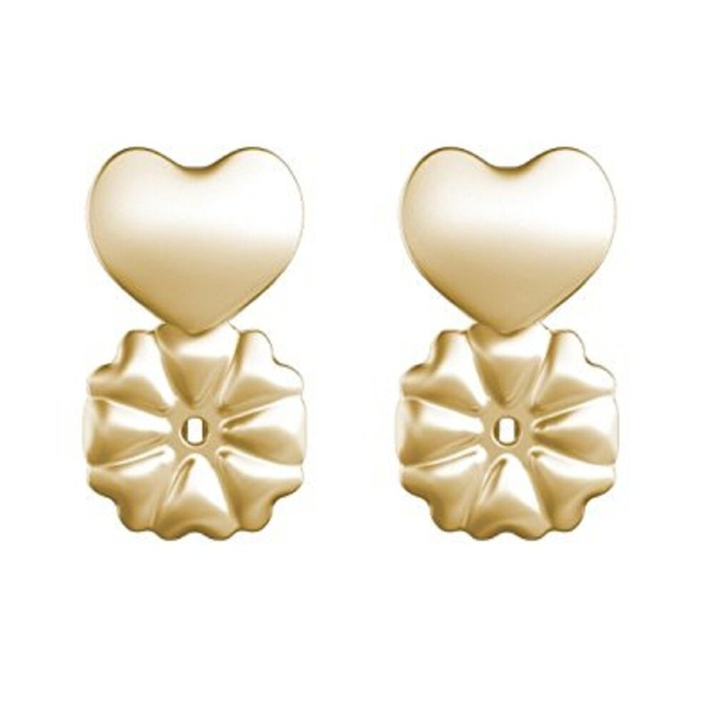 Magic Bax Earring Lifters - 2 Pairs of Adjustable Hypoallergenic Earring Lifts (1 Pair of Sterling Silver Plated and 1 Pair of 18K Gold Plated) As Se