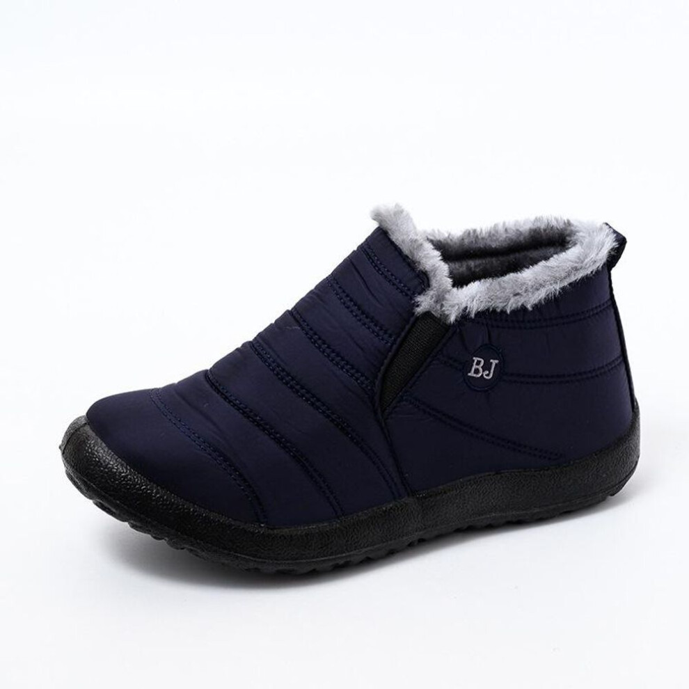 (blue, 41) Women&apos;s Waterproof Ankle Boots, Winter Thermal Insulated Slip On Snow Shoes, Women&apos;s Footwear