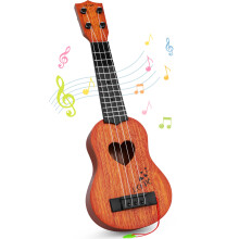YEZI Kinderspielzeug, klassisches Ukulele-Gitarren-Musikinstrument, braun