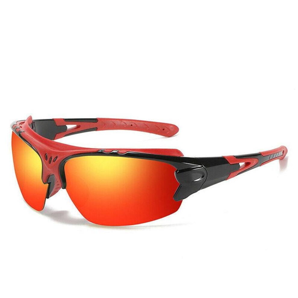 (red) Sports Sunglasses Polarized Uv400 Protection Cycling Glasses For Men Women Outdoor Running Driving Fishing