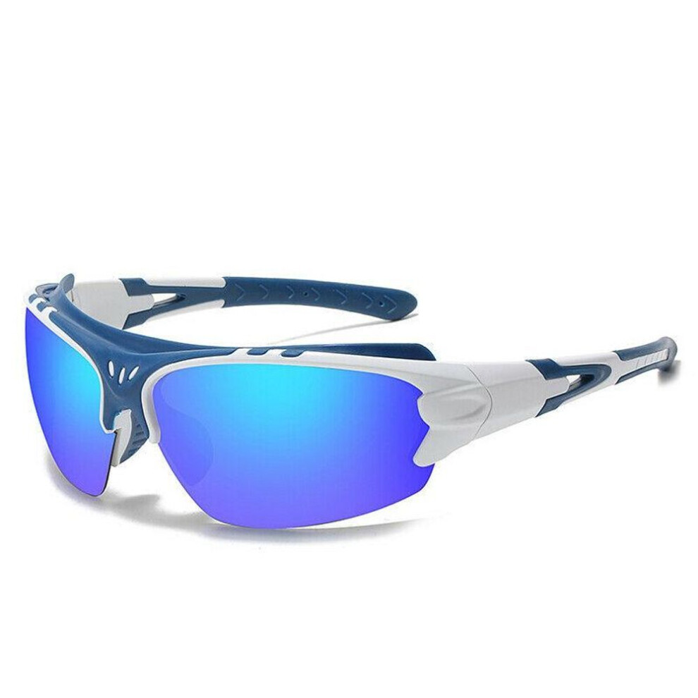 (blue) Sports Sunglasses Polarized UV400 Protection Cycling Glasses for Men Women Outdoor Running Driving Fishing