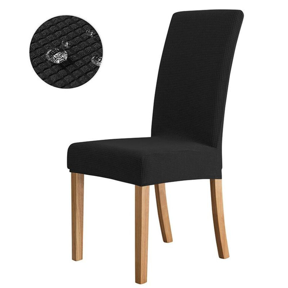 (black, 1pc) Waterproof Elastic Jacquard Chair Cover For Dining Room Chair Covers For Chairs Kitchen Wedding Hotel Banquet Protector Seat