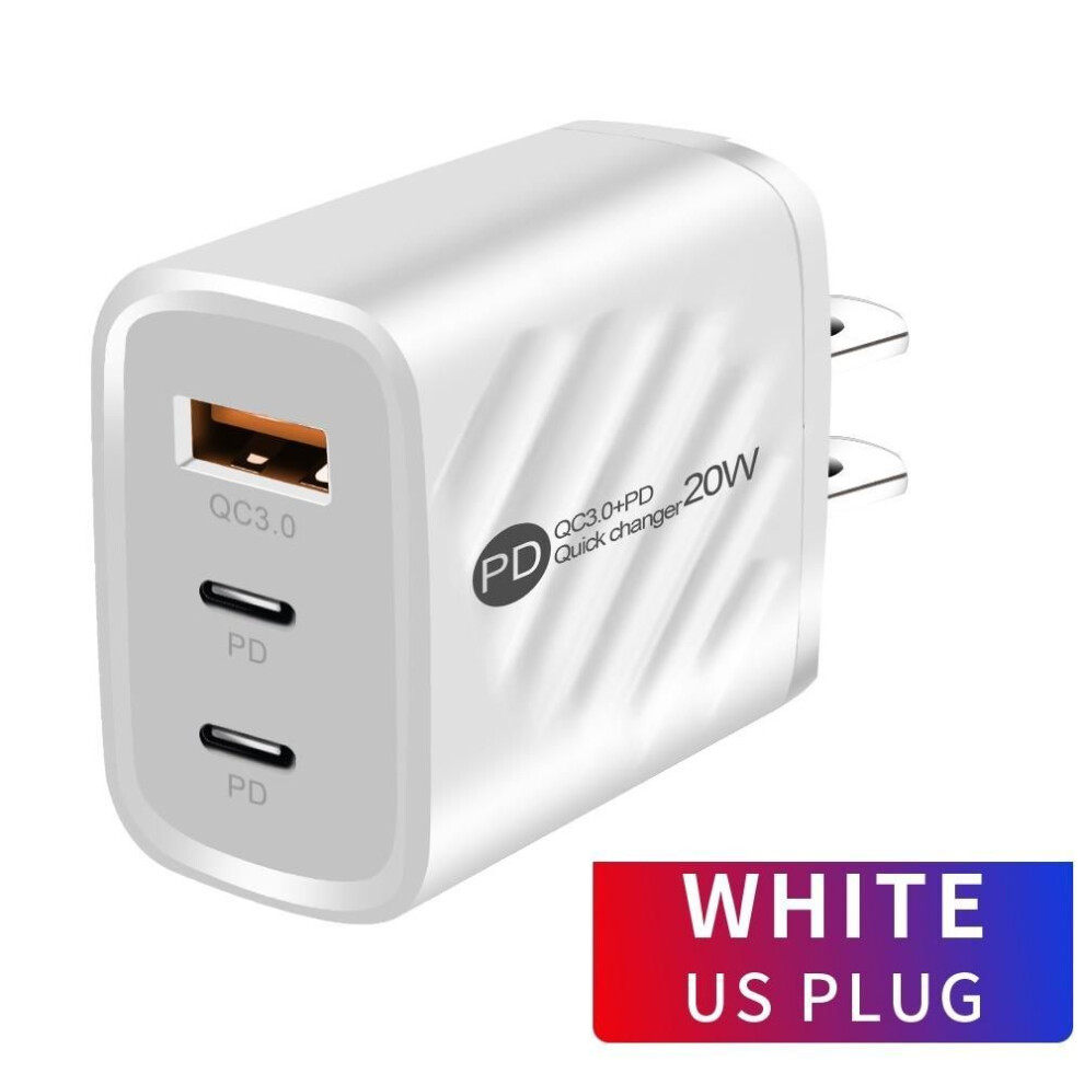 (white, US Plug) PD 45W USB C Charger Fast Charge Charger Type C Quick Charge 3.0 for Iphone 14 Pro Xiaomi Samsung Mobile Phones Chargers
