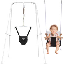 2-in-1 Baby Jumper & Schaukel Baby Jumper f  r drinnen und drau  en Babyschaukel mit klappbarem St  nder Stabiles Kleinkindschaukel-Set