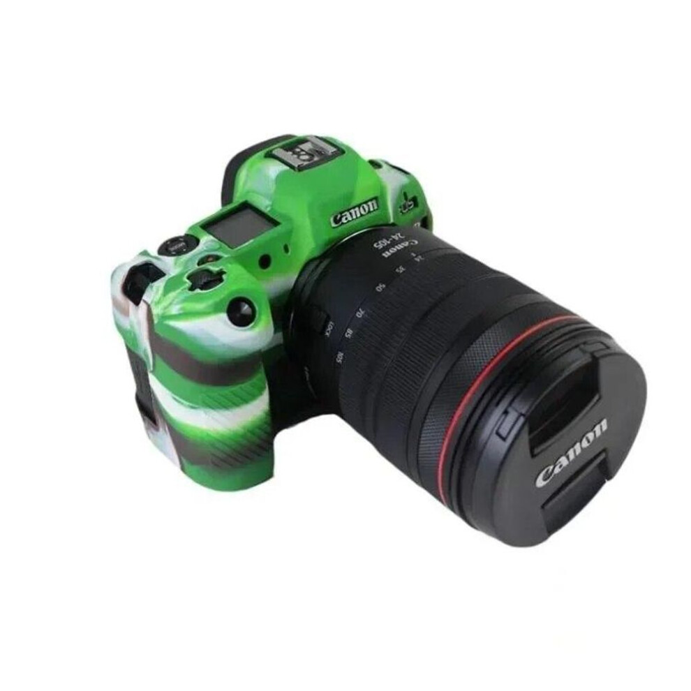 (camouflage) New Silicone Armor Skin Case Body Cover Protector For Canon Eos R Mirrorless Digital Camera