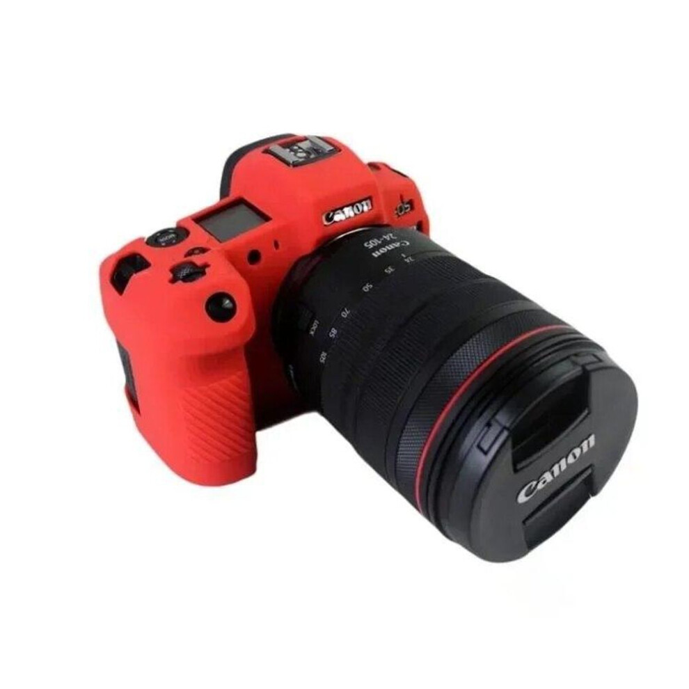 (red) New Silicone Armor Skin Case Body Cover Protector For Canon Eos R Mirrorless Digital Camera