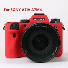 (red, A7IV A7M4) Silicone Case Cover Camera Bag for Sony A7IV A7M4 A7c A7R A7 A7S Mark III IV A7SIII A7III A7RIII A7RIV