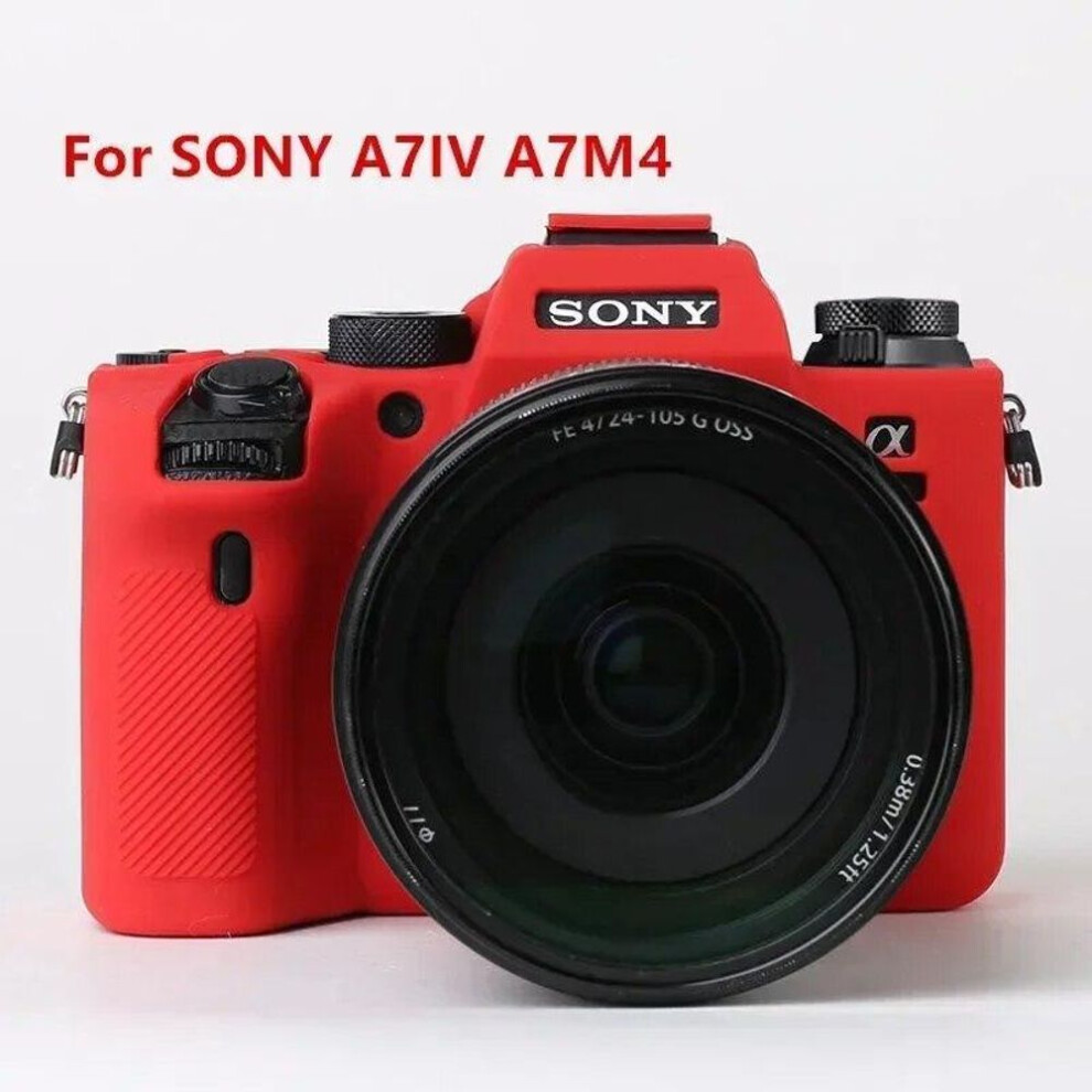 (, A7iv A7m4) Silicone Case Cover Camera Bag For Sony A7iv A7m4 A7c A7r A7 A7s Mark Iii Iv A7siii A7iii A7riii A7riv Red