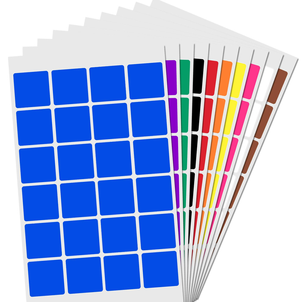 1"" Square Color Coding Sticker Labels - 10 Colors  Pack of 1200-image-OPC-PFPNGQM-NEW