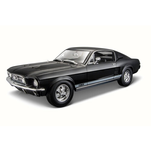 maisto-1967-ford-mustang-gta-fastback-black-31166-1-18-scale-diecast