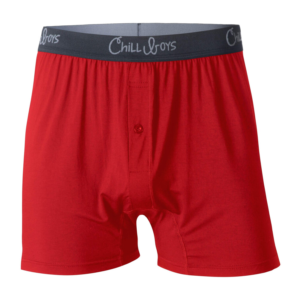 Boxer en bambou doux Chill Boys pour hommes - Sous-v?tements pour hommes frais, confortables et respirants - Boxer Shorts (Medium, Bamboo Red)