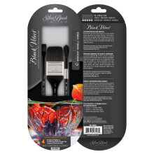 Silver Brush Limited WC-3203S Black Velvet Background Painting Set Premium Paintbrushes for Watercolor Gouache Inks & Dyes Set of 3 Flat Wash Wi