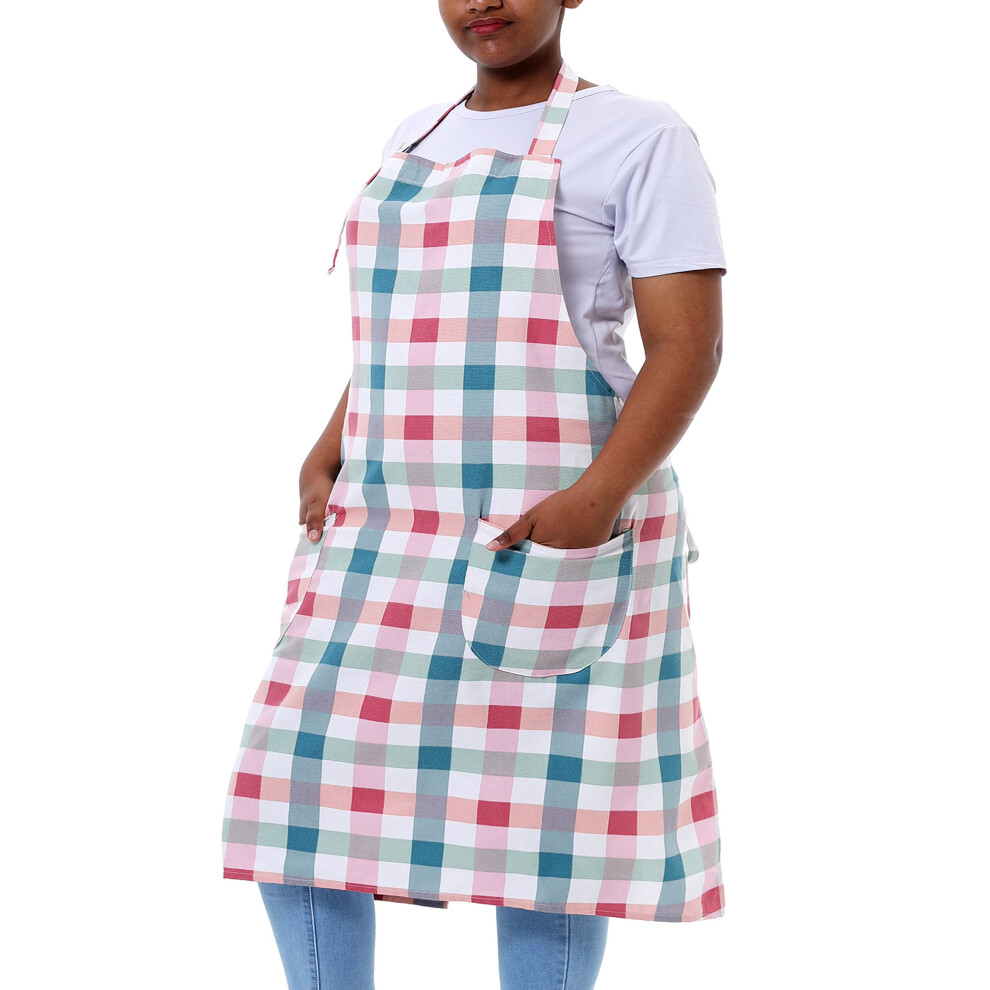 APRONNER Cotton Linen Baking Plus Size Aprons for Women with Pockets K