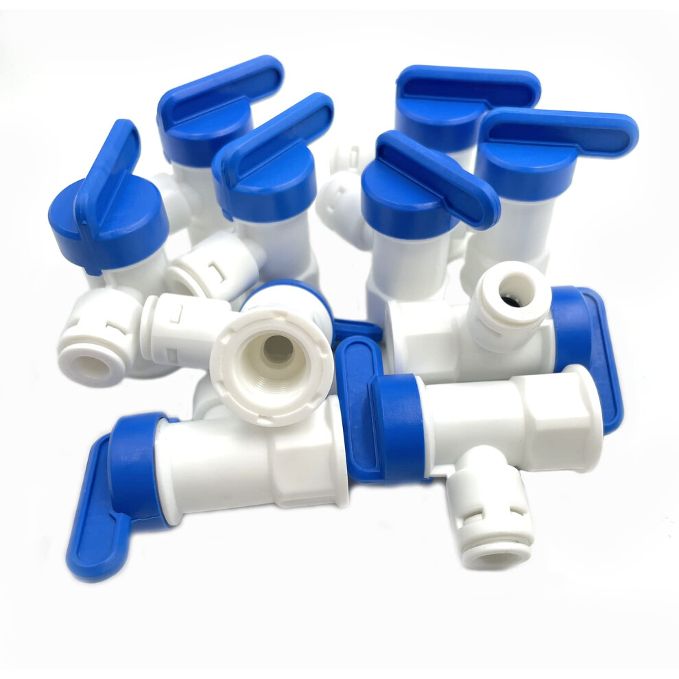 10Pcs 1/4 Inch Fnpt To 1/4"" Tank Ball Valve For Reverse Osmosis Ro Wa 768484094983