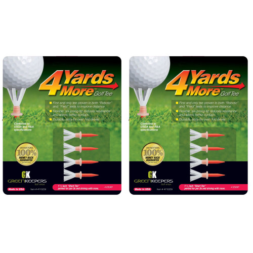4 Yards More Golf Tees - Rote 1 3/4" Kurze Tees (2 Stück)