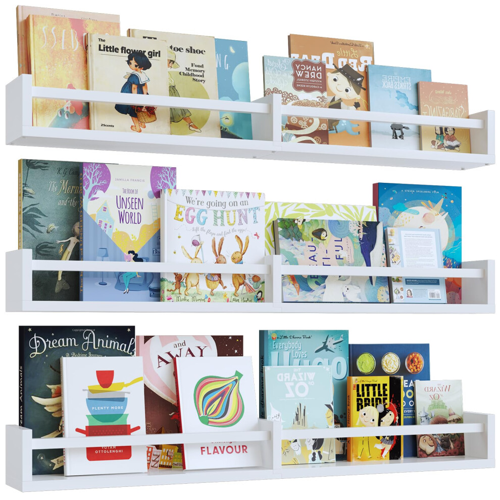 Nursery Bookshelves 32Inch Floating Nursery Shelves - Set Of 3 White Napeolore