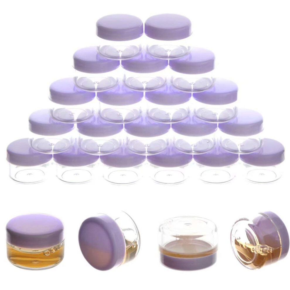 Zejia Purple 5 Gram Cosmetic Containers 50Pcs Sample Jars Tiny Makeup Sample Containers With Lids(Purple)