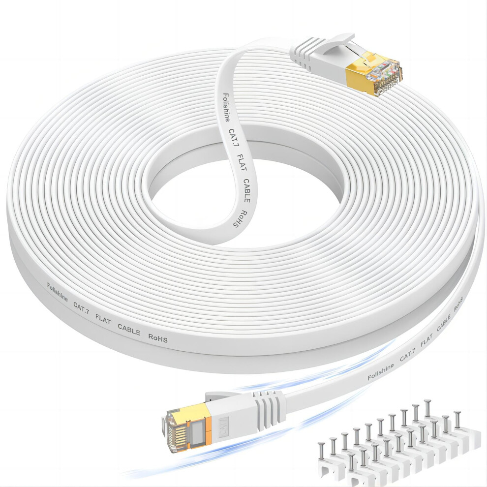 Ethernet Cable 75 ft Supports Cat 8/ Cat 7 Standard High Speed Flat Design Long Ethernet Cable Shielded RJ45 Network Cable for Routers PS
