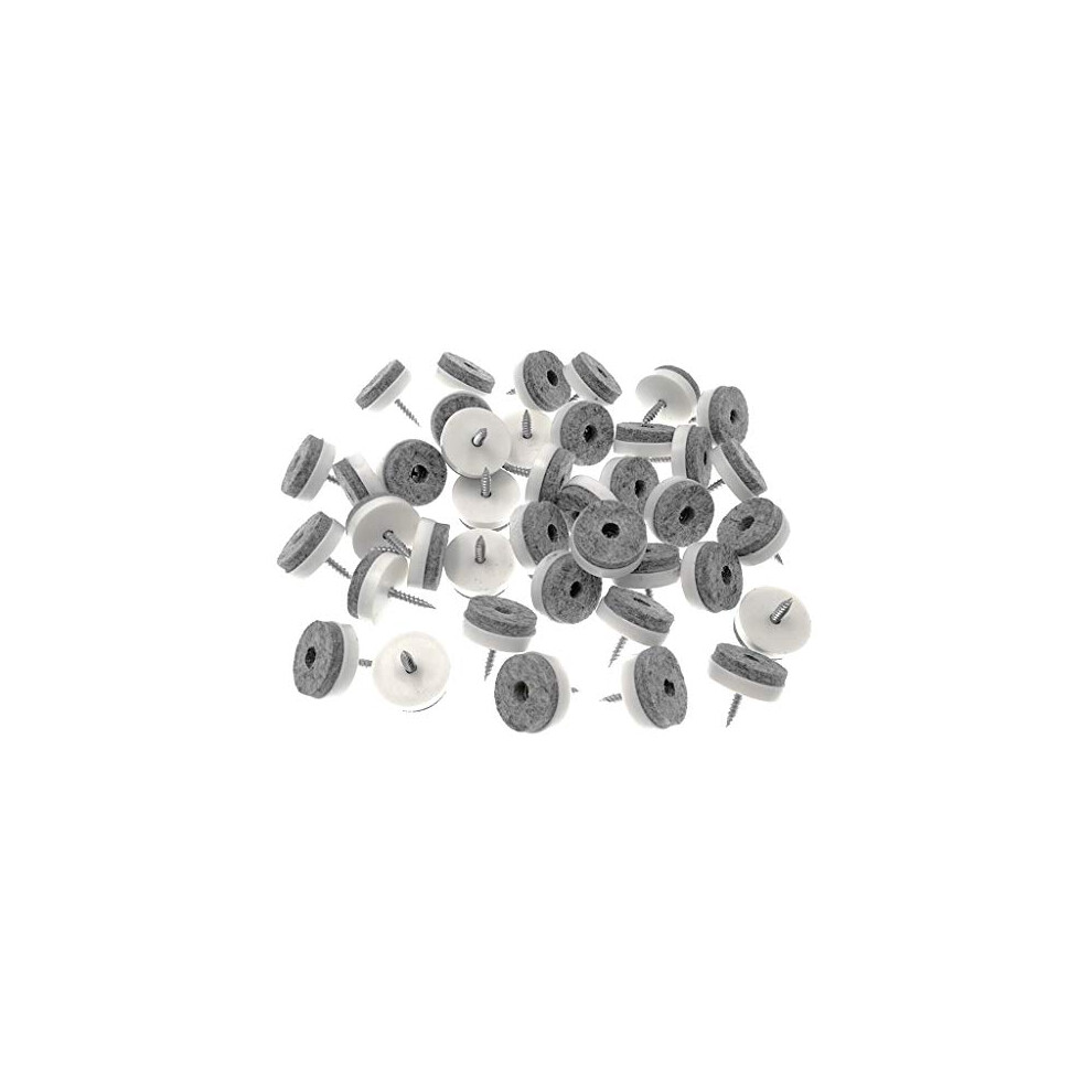 40Pcs Furniture Glide,Screw-On Felt Pad Slider Floor Protector For Wooden Leg Feet Of Chair Table Sofa(28Mm Or 11,White) 784237240780
