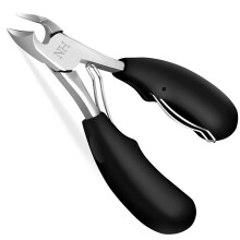 New Huing Podiatrist Toenail Clippers - Professional Thick & Ingrown Toenails, Sharp Blade, Safety Cover | Set tagliaunghie nero