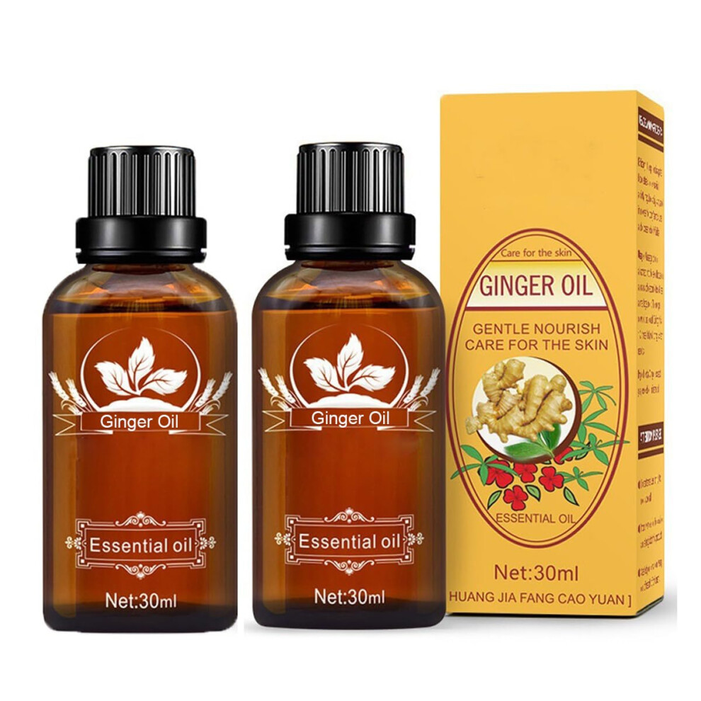 Vamotto 2 Pack Ginger Oil For Lymphatic Drainage Ginger Essential Oil For Swelling And Pain Skin Body Massage Ginger Massage Oil Essential Spa Ging