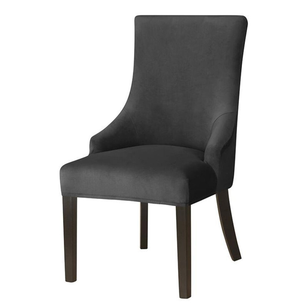 (black, 1pc) Velvet Stretch Wingback Chair Cover Accent Dining Chair Cover High Back Sloping Arm Chairs Slipcovers for Dining Room Banquet