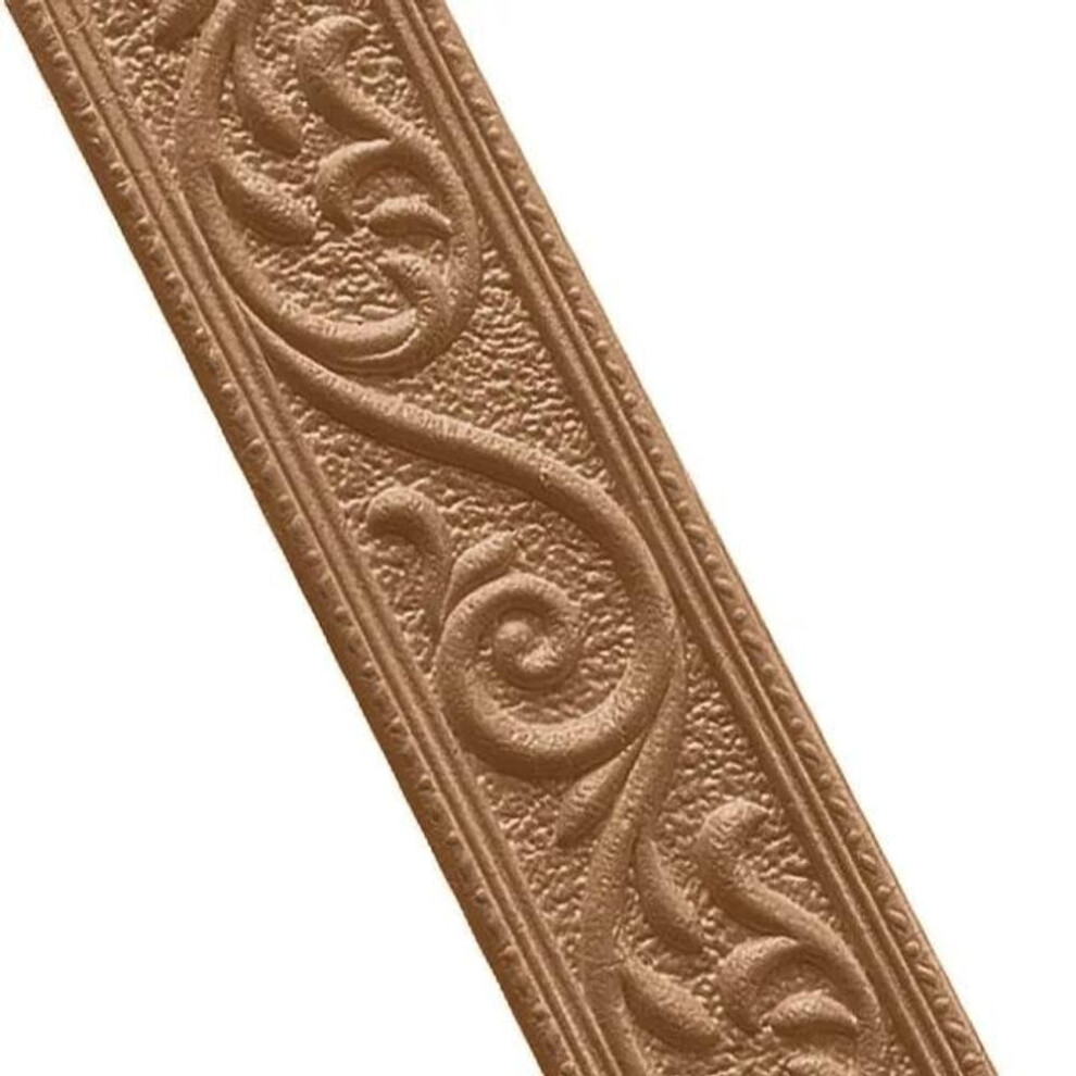 (brown, 2.28M*5CM) 3d Waterproof Wallpaper Border Peel Stick Wall Border Foam Removable Adhesive Tiles Stickers  Decorative Wall Lines Wallpaper