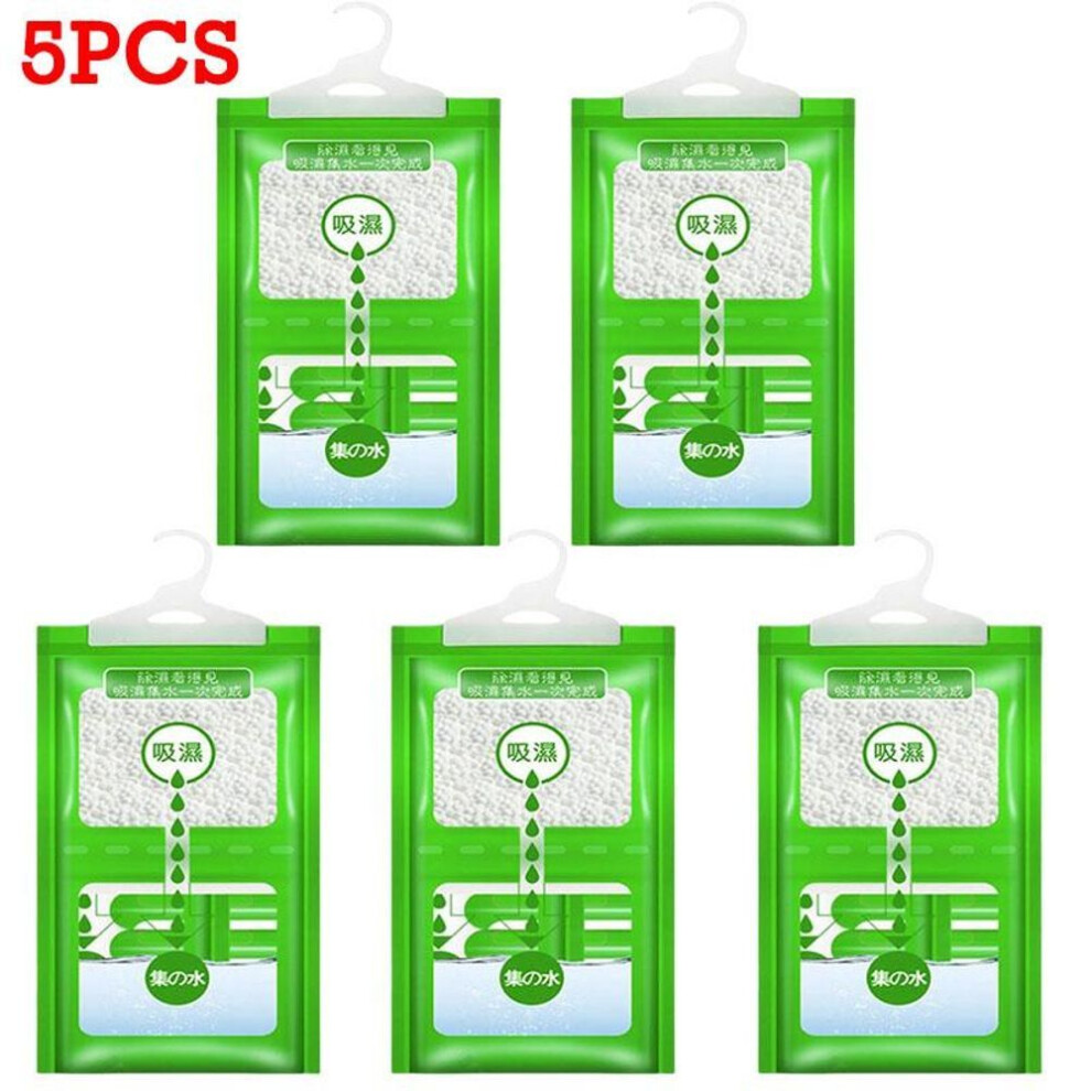(5pcs) 5/10packs Moisture Absorber Hanging Bag Moldproof Antihumidity Bags For Wardrobe Cupboard Indoor Desiccant Dehumidification Bags