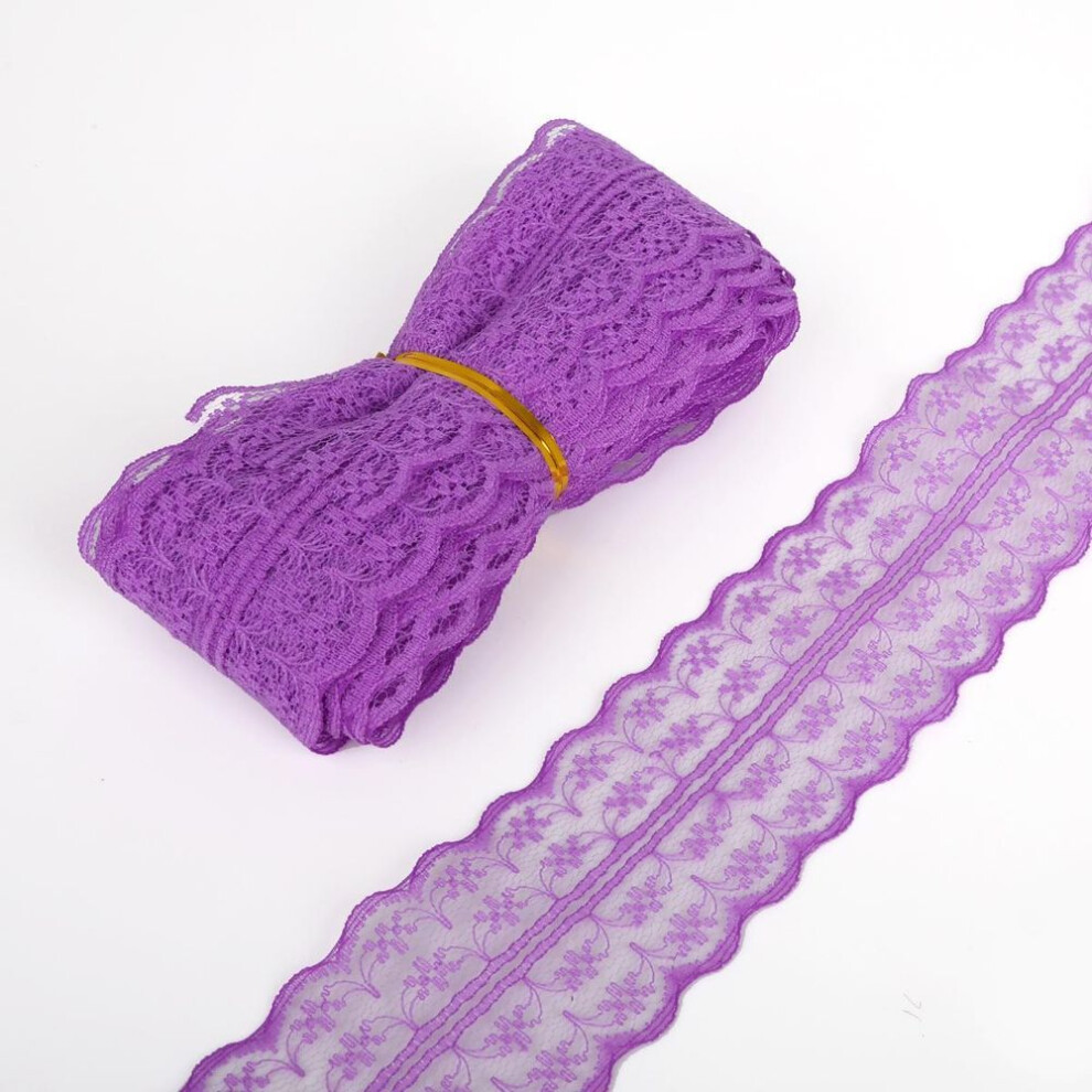 (purple) 4.5cm Lace Ribbon Lace Trim Fabric Diy Embroidered Lace Sewing Accessories Decoration