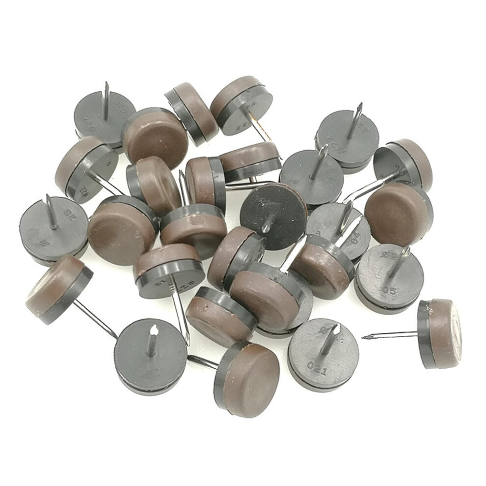 40pcs Thickened Furniture Glide Nail-on Nylon Slider Pad Floor Protector for Wooden Leg Feet of Chair Table Sofa(F24mm or 0.95"" Brown)-image-OPC-PFXNDSZ-NEW