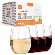 Verres vin extrieures sans tige de 16 oz de 4 verres de vaisselle en plastique Tritan incassable verres rutilisables en scurit