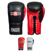 Ringside Lace IMF Tech Box-Trainings-Sparring-Handschuhe, Schwarz, 16 OZ