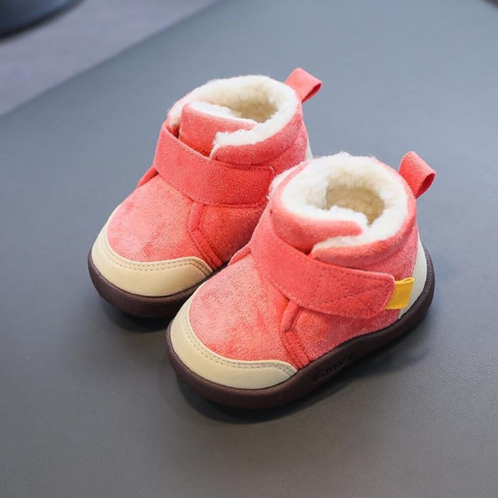 (red, 21) Toddler Baby Boots Winter Boys Girl Warm Baby Snow Boots Plush Soft Bottom Infant Shoes Newborn Baby Outdoor Sneakers Kids Shoes