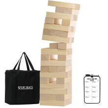 SPORT BEATS Medium Tower Spil Udend?rs Spil 54 Blocks Stacking Game Inkluderer b?retaske og resultattavle